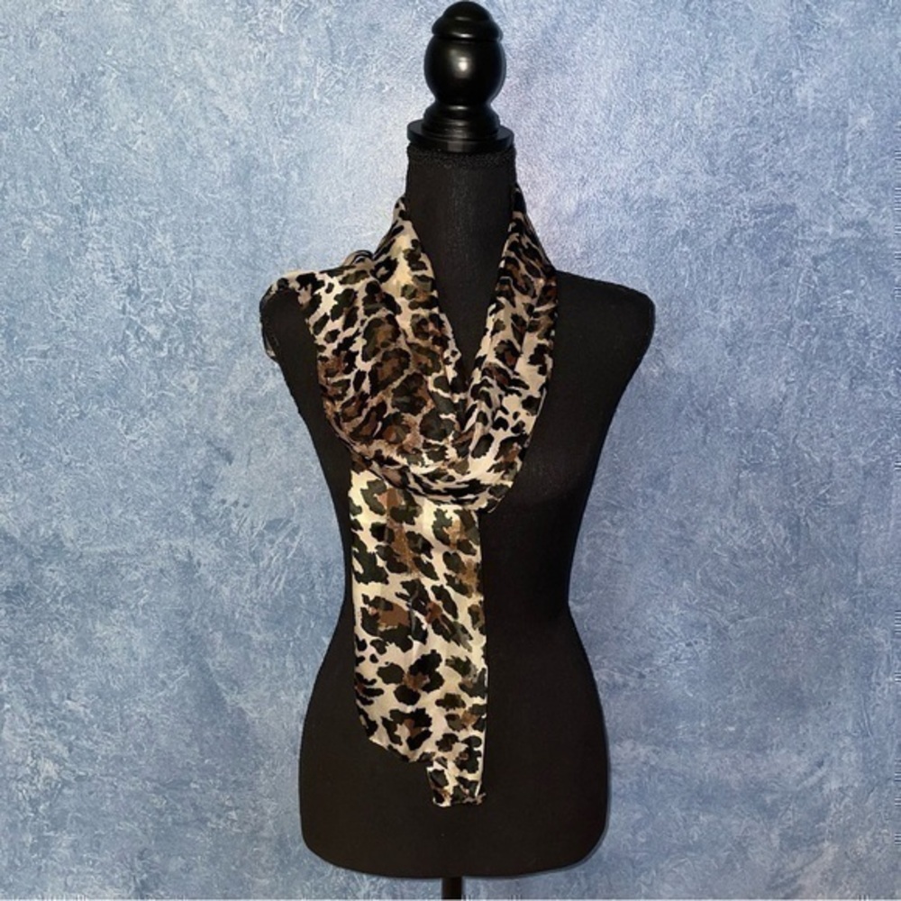 Jaclyn Smith Leopard Satin Scarf